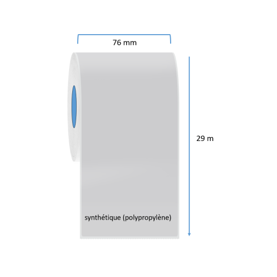 1 x rouleau d'étiquettes, synthétique, 76 mm (OZ293876CT)
