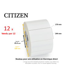 12 x rouleaux d'étiquettes 170x244mm, Citizen