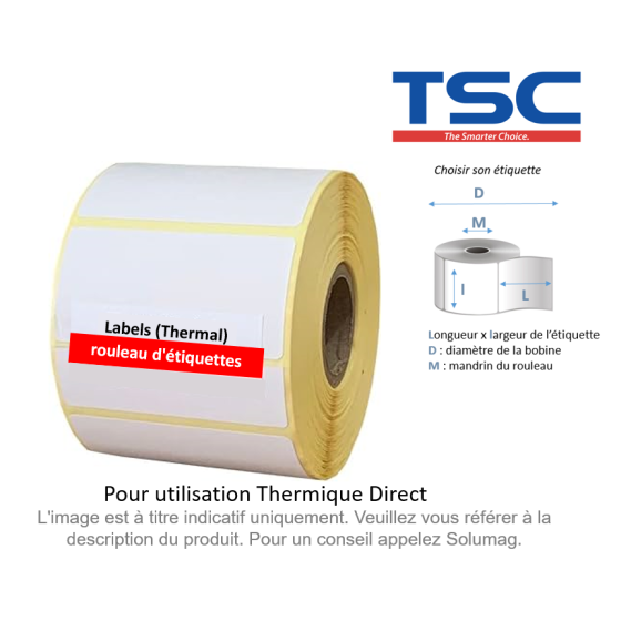 6 x rouleaux d'étiquettes 148x210mm, TSC, papier thermique