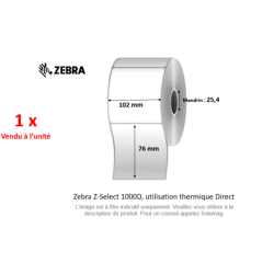 1 x rouleau d'étiquettes 102x76mm, Zebra Z-Perform 1000D