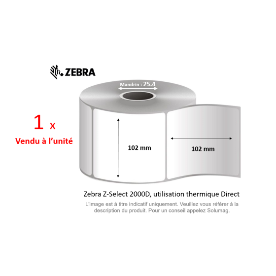 1 x rouleau d'étiquettes 102x102mm, type 2000D
