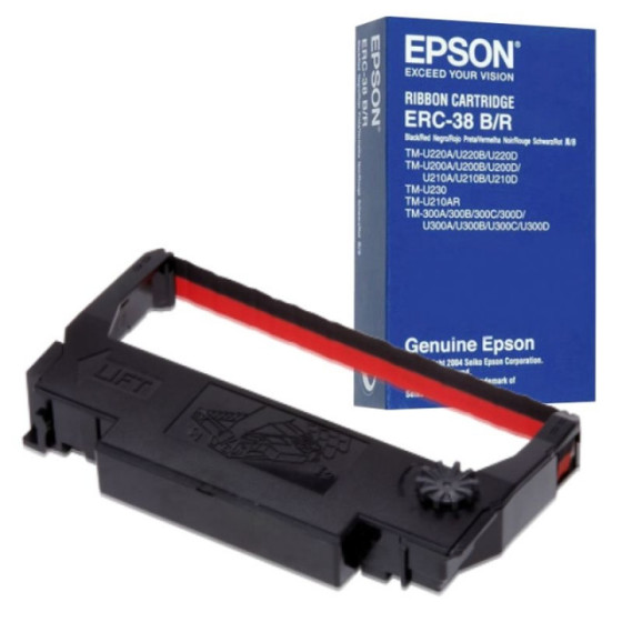 Epson ERC 38, ruban couleur, noir, rouge