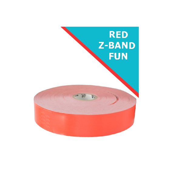 6 x cartouches Zebra Z-Band Fun, rouge  (350 rouleaux par cartouche)