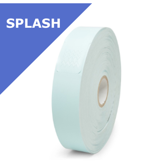 6 x cartouches Zebra Z-Band Splash, bleu ((350 bracelets par rouleau)