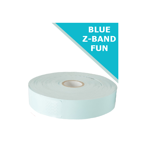 4 x rouleaux Zebra Z-Band Fun, bleu (350 bracelets par rouleau)