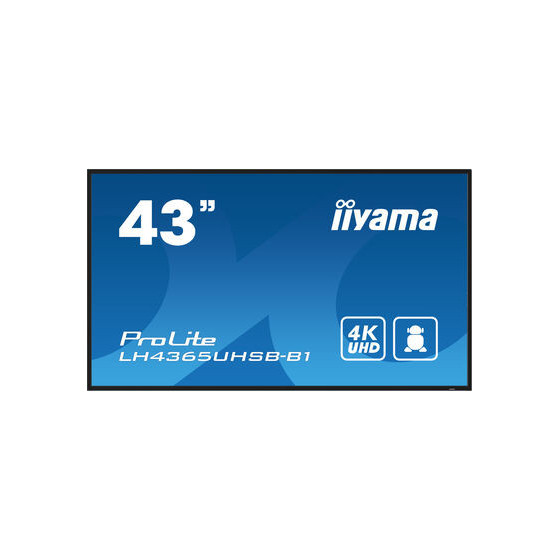 iiyama ProLite IDS, 24/7, 109,2 cm (43''), 4K, USB, RS232, Ethernet, WiFi, Android, en kit (RS232), noir