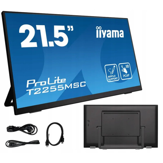 iiyama ProLite, 54,6 cm (21,5''), Capacitif projeté, 10 TP, Full HD, USB, BT,Ethernet,Wi-Fi, eMMC, Android, GMS, noir