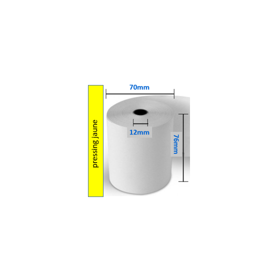 50 x Bobines thermique 76x70x12 pressing jaune