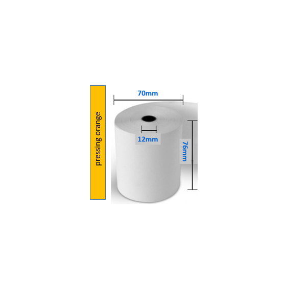 50 x Bobines thermique 76x70x12 pressing orange