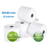 25 x Rouleaux de papier thermique 80mm sans BPA