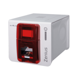 Evolis Zenius Expert, 1 face, 12 pts/mm (300 dpi), USB, Ethernet, rouge