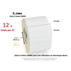 12 x rouleaux d'étiquettes 57x51mm, Type Z-Select 2000D,