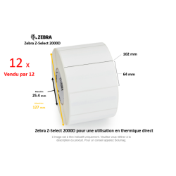 12 x rouleaux d'étiquettes 102x64mm, type 2000D