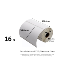 16 x rouleaux d'étiquettes 101,6x50,8mm, type 2000D,