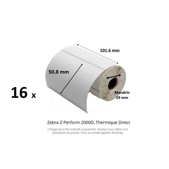 16 x rouleaux d'étiquettes 101,6x50,8mm, type 2000D,