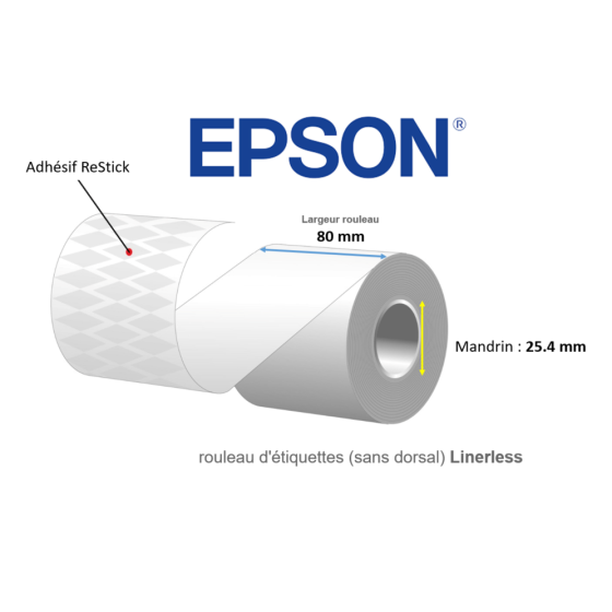 ReStick Epson, rouleaux d'étiquettes Linerless.