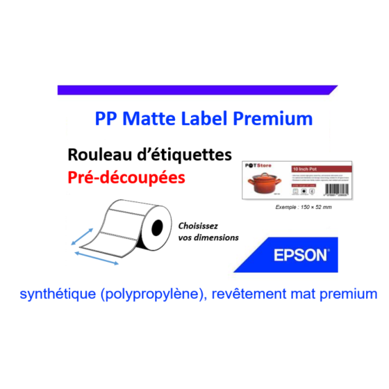 Étiquettes pré-découpées synthétique Premium Matte