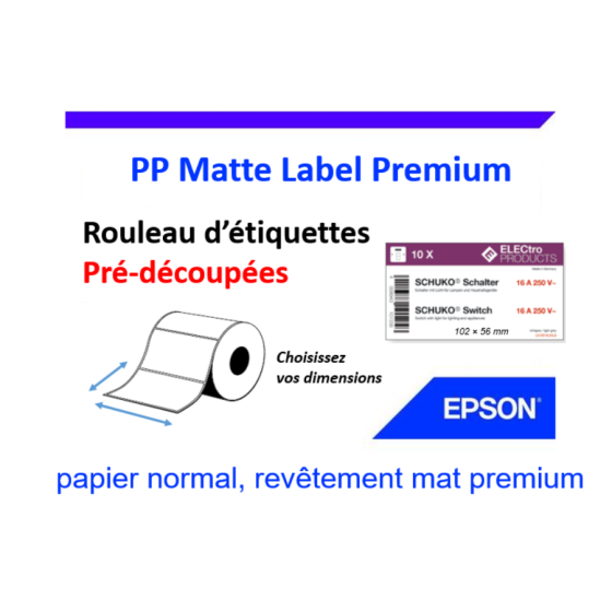 Étiquettes pré-découpées papier normal Premium Matte