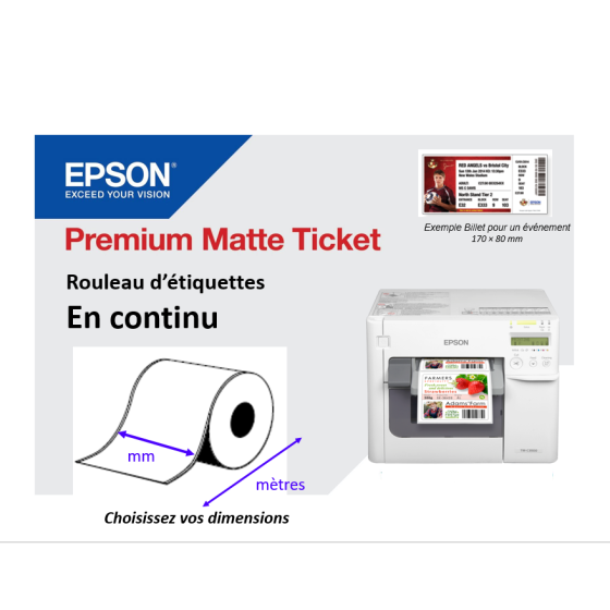 Étiquettes pour Billets et tickets Premium Matte