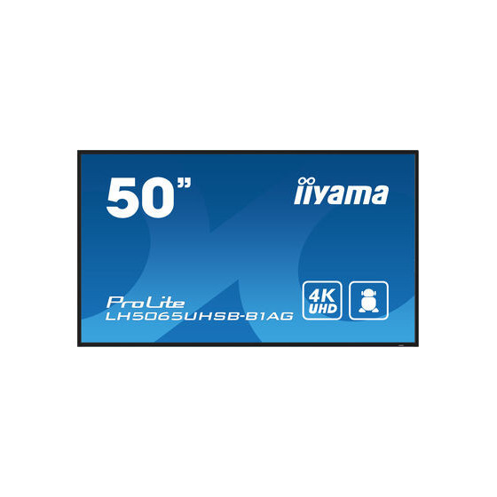 iiyama ProLite IDS, 24/7, 4K, USB, RS232, Ethernet, WiFi, Android, en kit (RS232), noir (LH5065UHSB-B1AG)