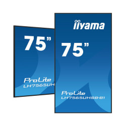 iiyama ProLite IDS, 24/7, 4K, USB, RS232, Ethernet, WiFi, Android, en kit (RS232), noir (LH7565UHSB-B1)