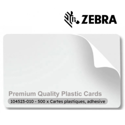 500 x Zebra Carte plastique adhesive (104523-010)