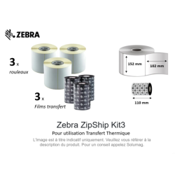 Zebra ZipShip Kit3 (3 x rouleaux + 3 x films)