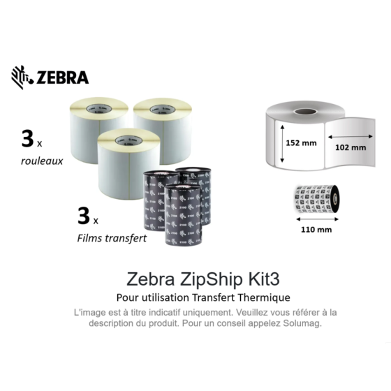 Zebra ZipShip Kit3 (3 x rouleaux + 3 x films)