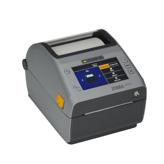 Zebra ZD621R, 12 pts/mm (300 dpi), écran (couleur), RTC, RFID, USB, USB Host, RS232, BT (BLE), Ethernet, gris